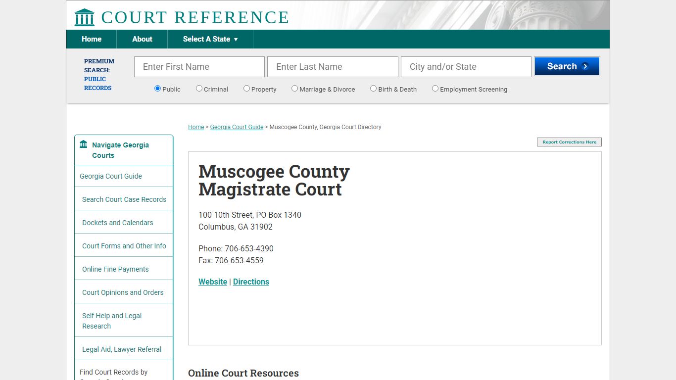 Muscogee County Magistrate Court - Court Records Directory